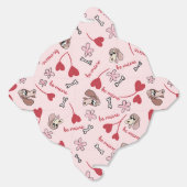 ハートとバスセットハウンズパターンデザイン フェイバーボックス (見開き)