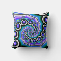 ハートとバブルの装飾用クッション