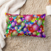 ハートとバブルの装飾用クッション ランバークッション (ブランケット)