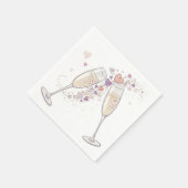 ハートとバブル ハ Champagne Toast ナプキン スタンダードカクテルナプキン (角)