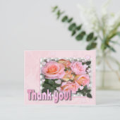 ハートとバラにありがとうポストカード ポストカード (スタンド正面)