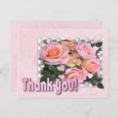 ハートとバラにありがとうポストカード ポストカード (正面/裏面)