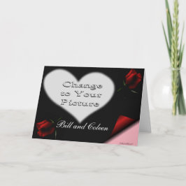 ハートとバラの招待状-カスタマイズ任意の大事な行事 招待状