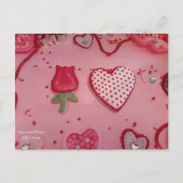 ハートとバラシュガークッキーグルメトリート ポストカード