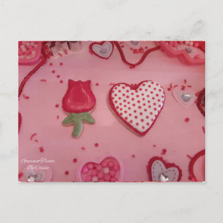 ハートとバラシュガークッキーグルメトリート ポストカード