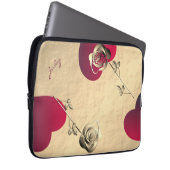 ハートとバラバラ金ゴールドエレクトロニクスバッグ ラップトップスリーブ (正面右)