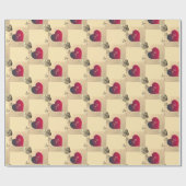 ハートとバラバレンタイン ラッピングペーパー (フラット)