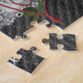 ハートとバラフォトフレームテンプレート ジグソーパズル (側面)