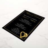 ハートとバラフラワーリハーサルディナー 箔招待状 (回転した状態)