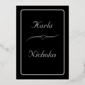 ハートとバラフラワーリハーサルディナー 箔招待状 (裏面)