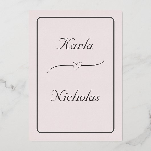 ハートとバラフラワーリハーサルディナー 箔招待状 (裏面)