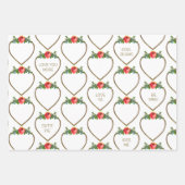 ハートとバララッピング紙フラットシート ラッピングペーパーシート (正面)