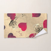 ハートとバラロマンチックエレガンスタオル バスタオルセット (ハンドタオル)