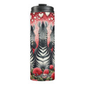 ハートとバラ園のシマウマのトリオ タンブラー (正面)