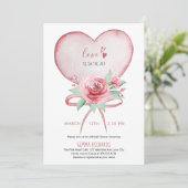ハートとバラ愛は空気ブライダルシャワーIにある 招待状 (スタンド正面)