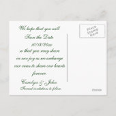 ハートとバラ日付の保存 案内ポストカード (裏面)