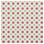 ハートとバラ赤い緑の白い水玉模様生地 ファブリック (見本)