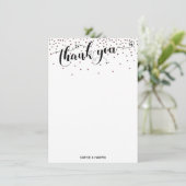 ハートとバラ金ゴールド紙吹雪付き書 サンキューカード (スタンド正面)