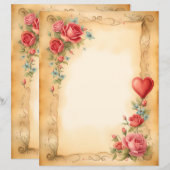 ハートとバラ (正面/裏面)