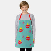 ハートとバラ エプロン (着用した状態)