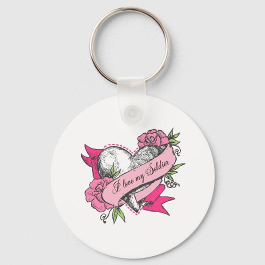 ハートとバラ キーホルダー (正面)