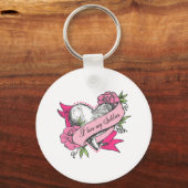 ハートとバラ キーホルダー (正面)