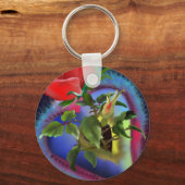 ハートとバラ キーホルダー (正面)