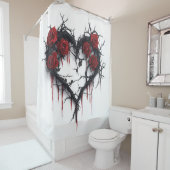 ハートとバラ シャワーカーテン (インサイチュ)