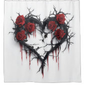 ハートとバラ シャワーカーテン (正面)