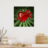 ハートとバラ ポスター (キッチン)