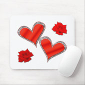 ハートとバラ マウスパッド (マウス)