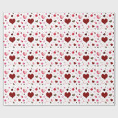 ハートとバラ ラッピングペーパー (フラット)