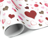 ハートとバラ ラッピングペーパー (ロールコーナー)