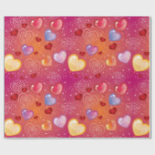 ハートとバルーンのバレンタイン ラッピングペーパー (フラット)