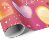 ハートとバルーンのバレンタイン ラッピングペーパー (ロールコーナー)