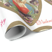 ハートとパンシーバレンタインデーと愛のキューピッド ラッピングペーパー (ロールコーナー)