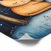 ハートとパーズ猫のソウルメイトのポスターウォールアート ポスター (角)