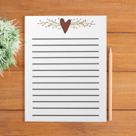 ハートとピップベリー暗線メモ帳 ノートパッド