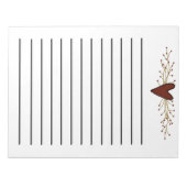 ハートとピップベリー暗線メモ帳 ノートパッド (正面)