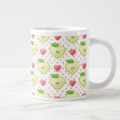 ハートとピンクの水玉模様とハート ジャンボコーヒーマグカップ (右)