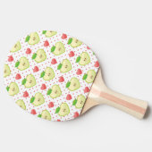 ハートとピンクの水玉模様とハート 卓球ラケット (横)