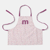 ハートとピンクの赤い紫を振りかけるパーソナライズされた エプロン (正面)