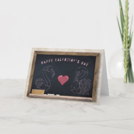 ハートとフラインゴのバレンタインカード カード