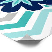 ハートとフラワーエレファント子供部屋ポスター ポスター (角)