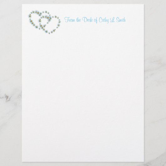 ハートとフラワーレタエレガントーヘッド紙 レターヘッド (正面)