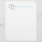 ハートとフラワーレタエレガントーヘッド紙 レターヘッド (正面/裏面)