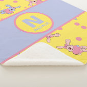 ハートとブニーの黄色とピンクの女の子の名前 シェルパブランケット (3/4)