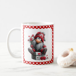 ハートとプレゼントのノーム メッセージ "Festive Love" コーヒーマグカップ