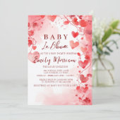 ハートとベビーの開花ベビーシャワー 招待状 (スタンド正面)