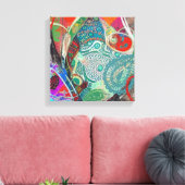 ハートとペイズリーキャンバスアート キャンバスプリント (インサイチュ (リビング))